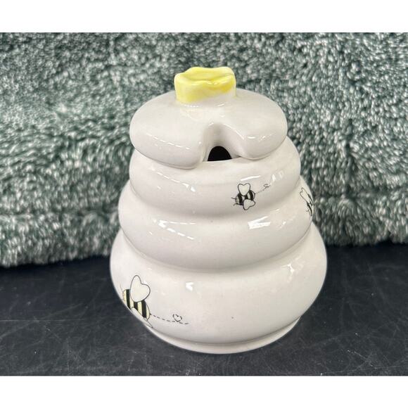 Vintage Miniature Honey Bee Honeybee Honey Pot Beehive Buttercup - Picture 3 of 11